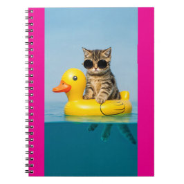 Caderno Espiral cat in float duck