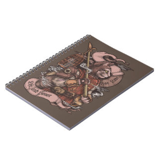 Caderno Espiral Cat Knight vintage impressão