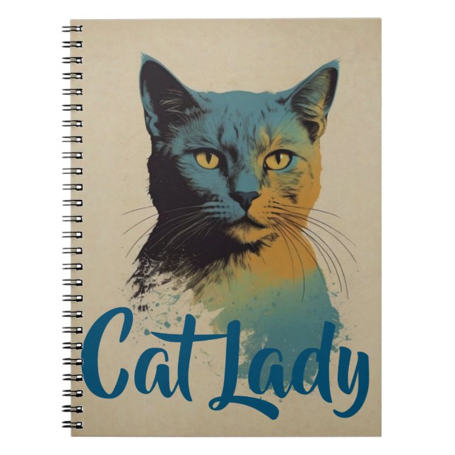 Caderno Espiral Cat Lady Notebook (Frente)