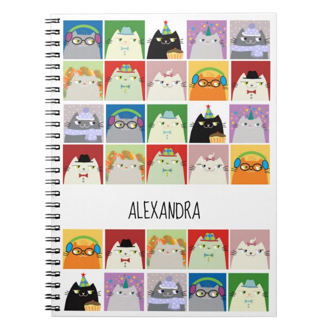 Caderno Espiral Cat Lover Cute Kawaii (Frente)