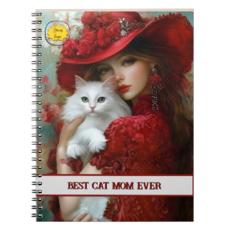 Caderno Espiral Cat lover Mom Photo  orange