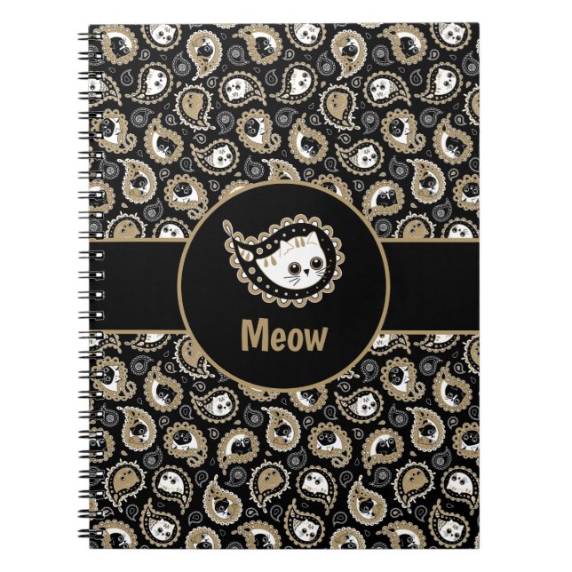 Caderno Espiral Cat Paisley (Frente)