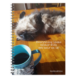 Caderno Espiral Cat, TUDO PARECE MELHOR COM CABELO DE GATO