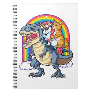 Caderno Espiral Cat Unicorn Dinossaur T rex Kitten amante