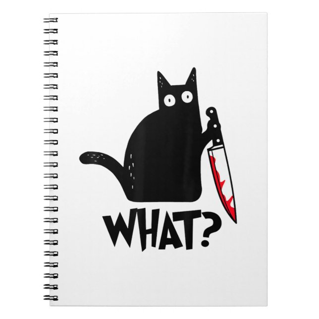 Caderno Espiral Cat What_ Funny Black Cat  (Frente)