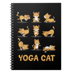 Caderno Espiral Cat Yoga Zen Cat Yoga Meditação de Doses Homens Mu