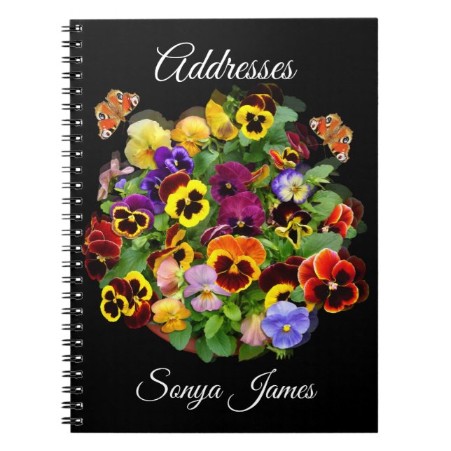 Caderno Espiral Catálogo de Endereços Pansy ~ (Frente)