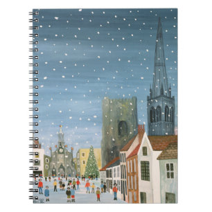 Caderno Espiral Catedral de Chichester uma cena da neve