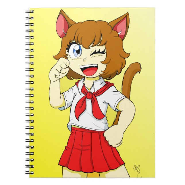Caderno Espiral catgirl Diana (Frente)