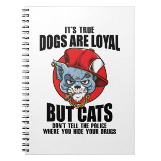 Caderno Espiral CatsVsDogsEspiralNotebook-FunnyCatQuoteDesignÚnico