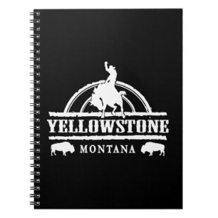 Caderno Espiral Caubói do Rodeio de Yellowstone Montana