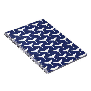 Caderno Espiral Cauda de Baleia Branca Animal Marinho Oceano Azul