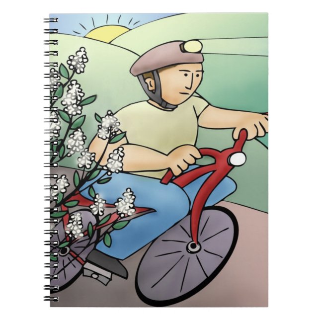 Caderno Espiral Cavaleiro de Bicicleta (Frente)