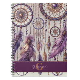 Caderno Espiral Cavaleiros de Sonho Dourados e Roxos Personalizado