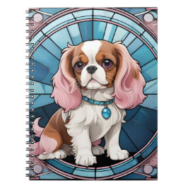 Caderno Espiral Cavalier Cute King Charles Pastel StainGlass