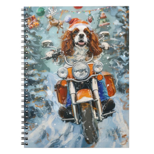Caderno Espiral Cavalier King Charles Spaniel Natal (Frente)