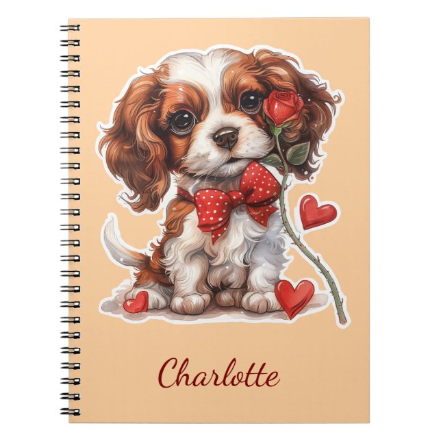 Caderno Espiral Cavalier King Charles Spaniel Personalizado (Frente)