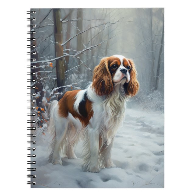 Caderno Espiral Cavalier Rei Deixe Nevar Natal Escovado (Frente)