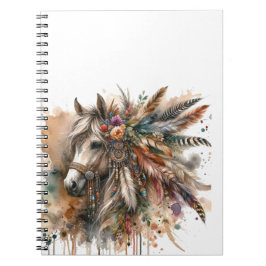 Caderno Espiral Cavalo Boho Lindo