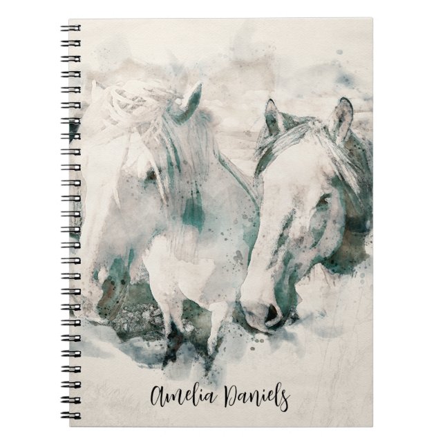 Caderno Espiral Cavalo Branco Personalizado (Frente)