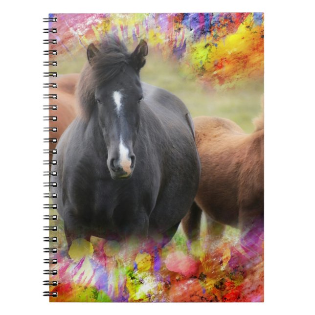 Caderno Espiral Cavalo Colorido (Frente)