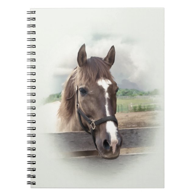 Caderno Espiral Cavalo de Brown com freio (Frente)