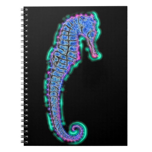 Caderno Espiral Cavalo de Mar Elétrico (Frente)
