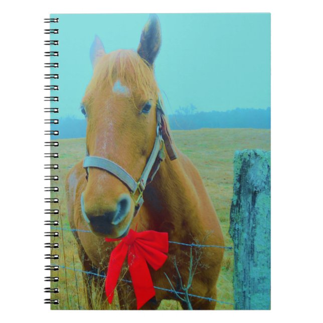 Caderno Espiral Cavalo de Natal retrô (Frente)