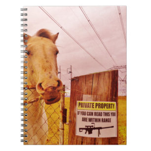 Caderno Espiral Cavalo de Propriedade Privada Rosa