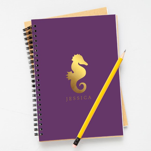 Caderno Espiral Cavalo de Semente de Ouro Puro e Faux Personalizad (Criador carregado)