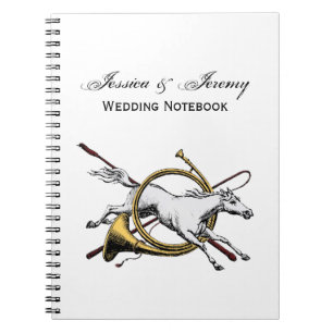 Caderno Espiral Cavalo Equestre Esportivo Saltando Através da Cor