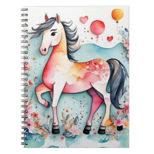 Caderno Espiral Cavalo floral