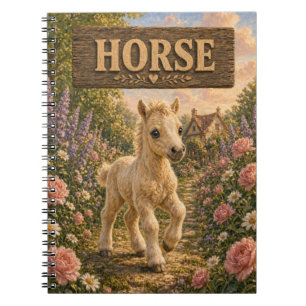 Caderno Espiral Cavalo Fofo Livro de Histórias Berçário Animal