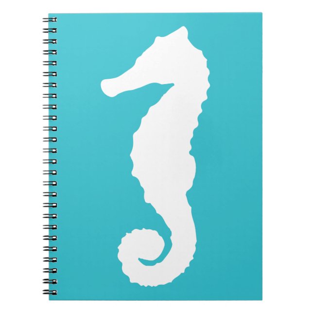 Caderno Espiral Cavalo marinho Náutico Teal (Frente)