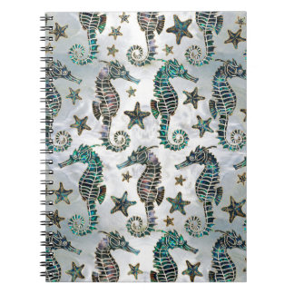 Caderno Espiral Cavalo marinho Starfish Abalone Patterno