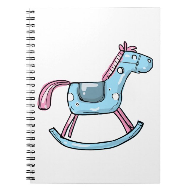 Caderno Espiral Cavalo mecedor fofo (Frente)