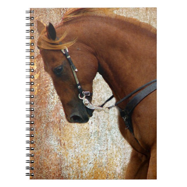 Caderno Espiral Cavalo Ocidental Sorrel Grunge (Frente)