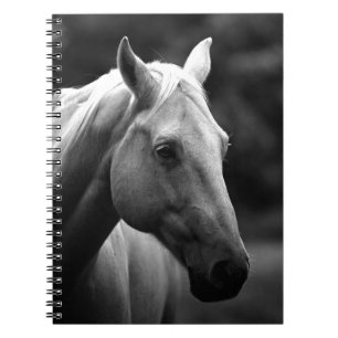 Caderno Espiral Cavalo Preto Branco