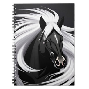 Caderno Espiral Cavalo Preto Magnífico