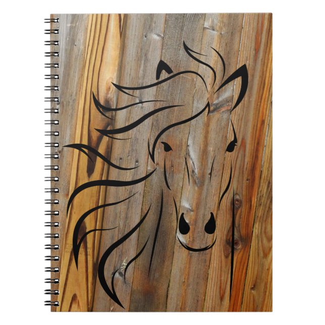 Caderno Espiral Cavalo Russo na Madeira (Frente)