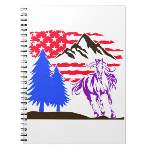 Caderno Espiral Cavalo Selvagem da Montanha Galopando
