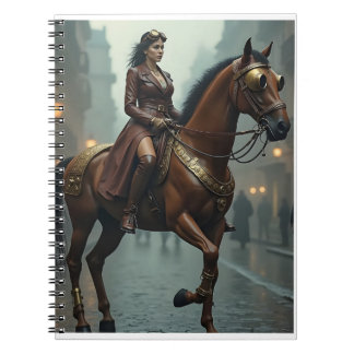 Caderno Espiral Cavalo Steampunk com Cavalo Rider