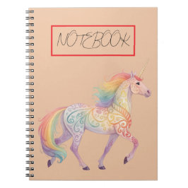 Caderno Espiral Cavalo Unicórnio Arco-íris Mágico Personalizado