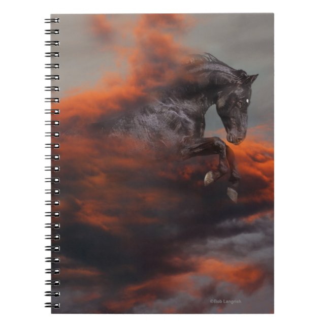 Caderno Espiral Cavalos da fantasia: Nuvens (Frente)