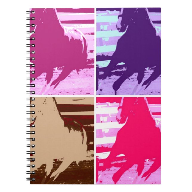 Caderno Espiral Cavalos de pop Art (Frente)