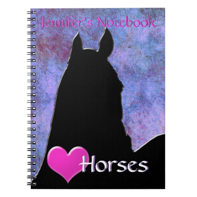 Caderno Espiral Cavalos do Coração I (roxo/azul) (Frente)