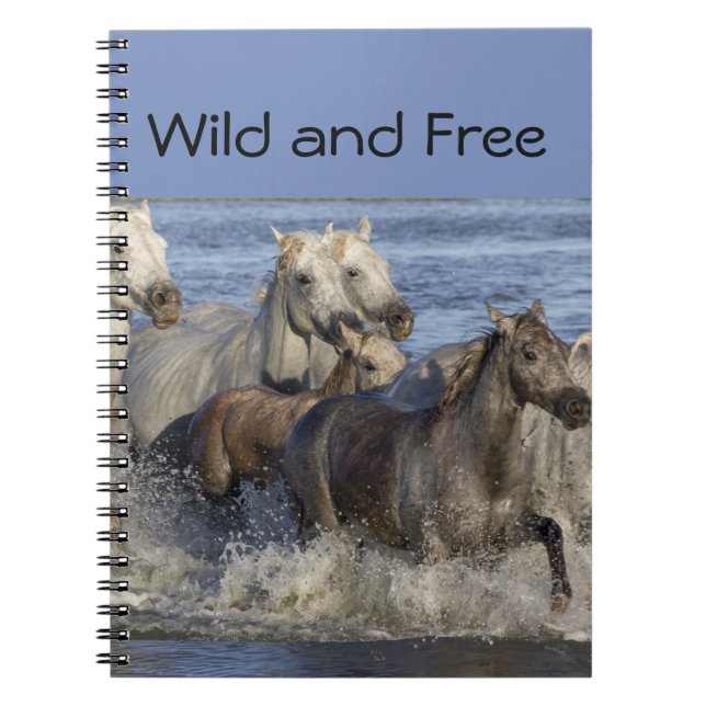 Caderno Espiral Cavalos galopando na água (Frente)