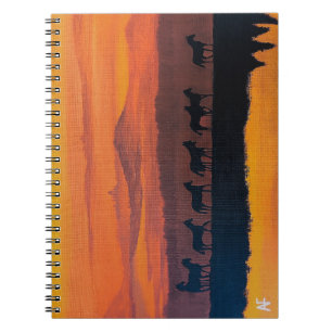 Caderno Espiral Cavalos Selvagens de Montana Pintura por Alfred Fo