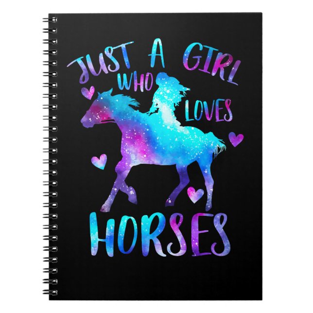 Caderno Espiral Cavalos só uma garota que ama Cavalos 3 (Frente)