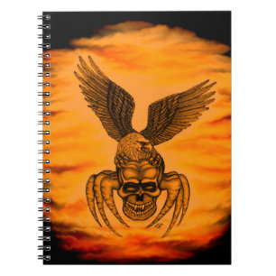Caderno Espiral Caveira-aranha com águia